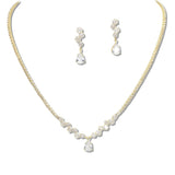 109386, CUBIC ZIRCONIA ACCENT CRYSTAL RHINESTONE NECKLACE