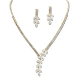 109387, MARQUISE CUBIC ZIRCONIA ACCENT CRYSTAL RHINESTONE NECKLACE
