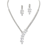109387, MARQUISE CUBIC ZIRCONIA ACCENT CRYSTAL RHINESTONE NECKLACE