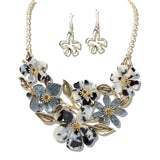 109390, FLOWER VINE CELLULOID ACETATE NECKLACE