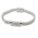 109392, 14K GOLD PLATED DESIGNER INSPIRED BRACELET WITH PAVE CUBIC ZIRCONIA MAGNETIC CLOSURE