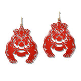 109397, GAME DAY BULLDOG CUTOUT DANGLE EARRING