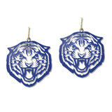 109398, GAME DAY TIGER HEAD CUTOUT DANGLE EARRING