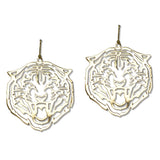 109398, GAME DAY TIGER HEAD CUTOUT DANGLE EARRING