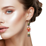109399, CHRISTMAS NUTCRACKER SOLDIER DANGLE EARRING