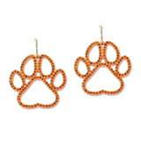 109400, GAME DAY GLITTER PAW PRINT DANGLE EARRING