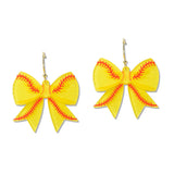 109408, GAME DAY SPORTS GLITTER ACRYLIC BOW DANGLE EARRING