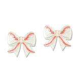 109409, GAME DAY SPORTS GLITTER ACRYLIC BOW STUD EARRING