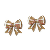 109409, GAME DAY SPORTS GLITTER ACRYLIC BOW STUD EARRING