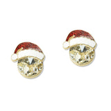 109411, CHRISTMAS SANTA HAT CRYSTAL STUD EARRING