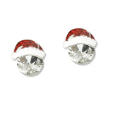 109411, CHRISTMAS SANTA HAT CRYSTAL STUD EARRING