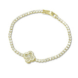 109414, CLOVER ACCENT CUBIC ZIRCONIA TENNIS BRACELET
