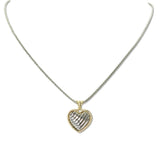 109428, 14K GOLD PLATED HEART PENDANT DESIGNER INSPIRED NECKLACE
