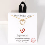 109435, WHERE BEAUTY LIVES CUTOUT HEART CUBIC ZIRCONIA PENDANT NECKLACE