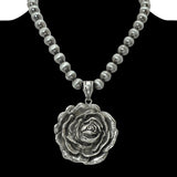 109441, WESTERN ROSE PENDANT BEADED NECKLACE