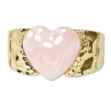 109442, BOLD CELLULOID ACETATE HEART ACCENT HAMMERED STRETCH BRACELET