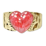 109442, BOLD CELLULOID ACETATE HEART ACCENT HAMMERED STRETCH BRACELET