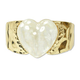 109442, BOLD CELLULOID ACETATE HEART ACCENT HAMMERED STRETCH BRACELET