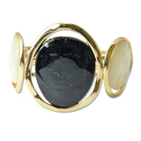 109443, GEOMETRIC CELLULOID ACETATE ACCENT HAMMERED BANGLE BRACELET