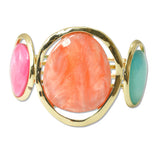 109443, GEOMETRIC CELLULOID ACETATE ACCENT HAMMERED BANGLE BRACELET