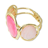 109443, GEOMETRIC CELLULOID ACETATE ACCENT HAMMERED BANGLE BRACELET