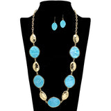 109455, GEOMETRIC GLITTER CELLULOID ACEATE LONG NECKLACE