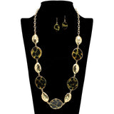 109455, GEOMETRIC GLITTER CELLULOID ACEATE LONG NECKLACE