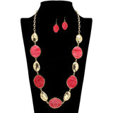 109455, GEOMETRIC GLITTER CELLULOID ACEATE LONG NECKLACE
