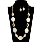 109455, GEOMETRIC GLITTER CELLULOID ACEATE LONG NECKLACE