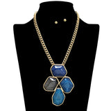 109456, GEOMETRIC RESIN CELLULOID ACETATE STATEMENT NECKLACE