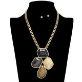 109456, GEOMETRIC RESIN CELLULOID ACETATE STATEMENT NECKLACE