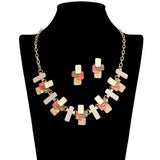 109460, GEOMETRIC RECTANGLES LAYERED STYLE NECKLACE