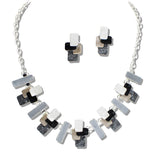 109460, GEOMETRIC RECTANGLES LAYERED STYLE NECKLACE