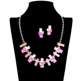 109460, GEOMETRIC RECTANGLES LAYERED STYLE NECKLACE
