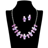 109460, GEOMETRIC RECTANGLES LAYERED STYLE NECKLACE