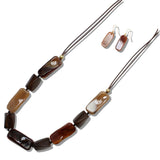 109464, TWISTED RECTANGLE RESIN BEADED ADJUSTABLE NECKLACE