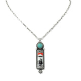 109478, WESTERN COWBOY GRAPHIC PENDANT NECKLACE