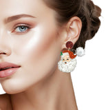 109484, CHRISTMAS SANTA CLAUS GLITTER ACRYLIC EARRING