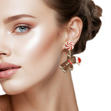 109485, ENAMEL CHRISTMAS GINGERBREAD MAN EARRING
