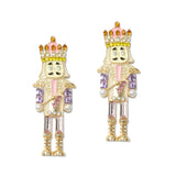 109488, CHRISTMAS ENAMEL NUTCRACKER SOLDIER EARRING