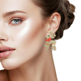 109491, PAVE CRYSTAL CHRISTMAS REINDEER EARRING