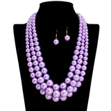 109499, TRIPLE LAYERED PEARL STRAND NECKLACE