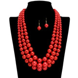 109499, TRIPLE LAYERED PEARL STRAND NECKLACE