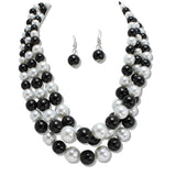 109499, TRIPLE LAYERED PEARL STRAND NECKLACE