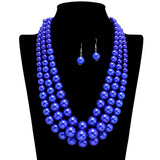 109499, TRIPLE LAYERED PEARL STRAND NECKLACE