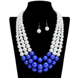 109499, SORORITY TRIPLE LAYERED PEARL STRAND NECKLACE