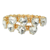 109503, HEART RHINESTONE ACCENT STRETCH CUFF BRACELET