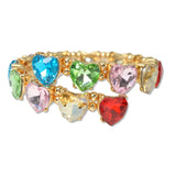 109503, HEART RHINESTONE ACCENT STRETCH CUFF BRACELET