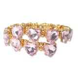 109503, HEART RHINESTONE ACCENT STRETCH CUFF BRACELET