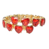 109503, HEART RHINESTONE ACCENT STRETCH CUFF BRACELET